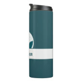 レトロハイキングキャンピングランドスケープ名前をカスタムするティール（緑がかった色） タンブラー (回転右)