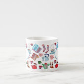 レトロハイゲハンドドローパーソナライズされたド冬 エスプレッソカップ (正面)