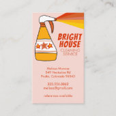 レトロハウスクリーニングサービススプレーボトルQRコード 名刺 (正面)