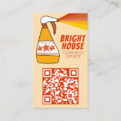 レトロハウスクリーニングサービススプレーボトルQRコード 名刺 (裏面)