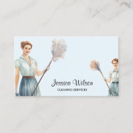 レトロハウスクリーニングサービスハウスキーピング 名刺