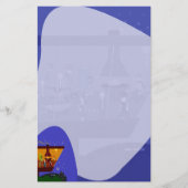 レトロハウスパーティーおもしろいジェットセットアートデザイン 便箋 (正面)