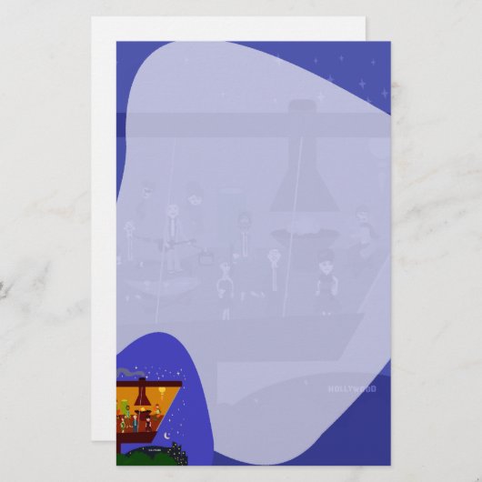 レトロハウスパーティーおもしろいジェットセットアートデザイン 便箋 (正面/裏面)