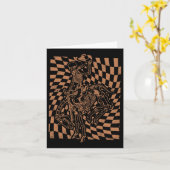 レトロハウディカウボーイスケルトンとカウボーイハットとホ カード (黄色い花)