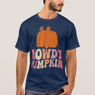 レトロハウディパンプキン秋オータムウエスタンハロウィーン Tシャツ