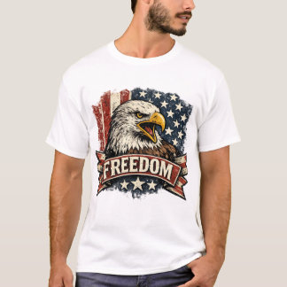 レトロハゲワシ自由Tシャツ | ビンテージUSAパトリオット Tシャツ