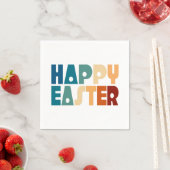 レトロハッピーイースタータイポグラフィ | 紙ナプキン スタンダードカクテルナプキン (インサイチュ)