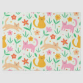 レトロハッピーキャッツとオレンジ色の赤とモモ 薄葉紙 (正面)