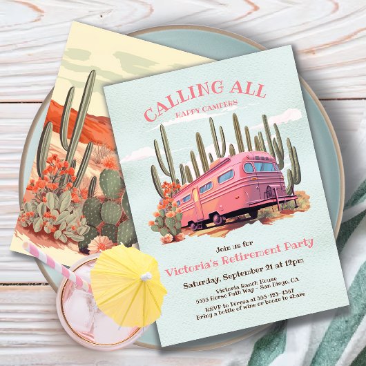 レトロハッピーキャンパーズリタイアメントパーティー 招待状