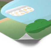 レトロハッピーキャンピング、ヴィンテージキャンペールポスター ポスター (角)