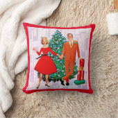 レトロハッピークリスマスカップルピロー クッション (ブランケット)