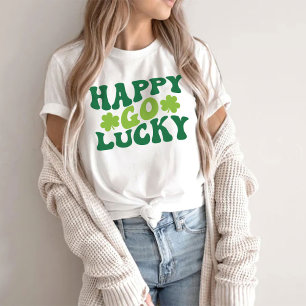 レトロハッピーゴーラッキーシャツセントパトリックの日 Tシャツ