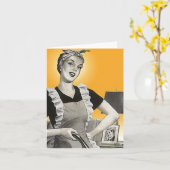 レトロハッピーサバーバンホームメーカーホ空白のームカード カード (黄色い花)