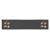 レトロハッピーサンクスギビング秋パンプキンパイ ショートテーブルランナー (横)