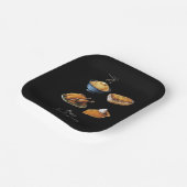 レトロハッピーサンクスギビング秋パンプキンパイ ペーパープレート (傾斜あり)