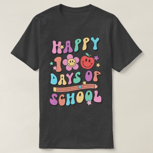 レトロハッピースクールギフト100日 Tシャツ (デザイン正面)