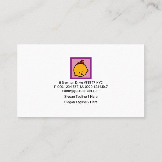 レトロハッピーチルドレンティーンエイジベビーシッティング 名刺 (裏面)