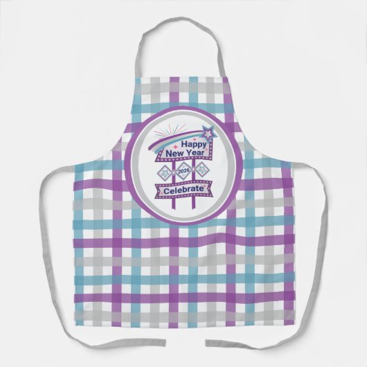 レトロハッピーニューイヤーサイン祝- Marquee  エプロン (正面)