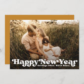 レトロハッピーニューイヤー写真 シーズンカード (正面/裏面)