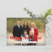レトロハッピーニューイヤー家族の写真 シーズンカード (スタンド正面)