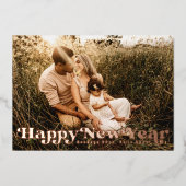 レトロハッピーニューイヤー 箔シーズンカード (正面)