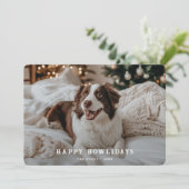 レトロハッピーハウリデードッグクリスマスグリーティングフォト シーズンカード (スタンド正面)