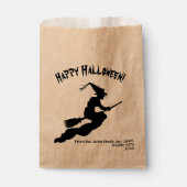 レトロハッピーハローウィンウィッチオンザブロムシルエット フェイバーバッグ (正面)