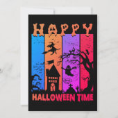 レトロハッピーハローウィンウィッチハウス幽霊墓地 招待状 (正面)