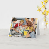 レトロハッピーバースデーカード カード (黄色い花)