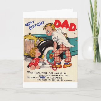レトロハッピーバースデーパパ誕生日カード カード