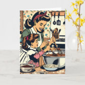 レトロハッピーバースデーママ カード (黄色い花)