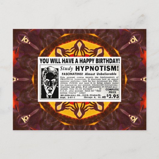 レトロハッピーバースデー挨拶 ポストカード (正面)