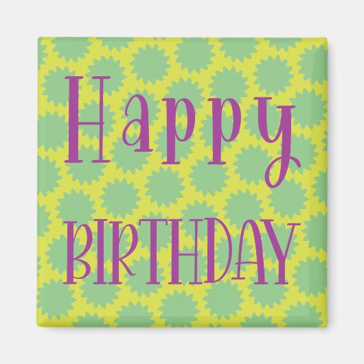 レトロハッピーバースデー磁石 マグネット (正面)