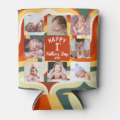 レトロハッピーファースト・ファースト・ファースト・デー8フォトコラージュ 缶クーラー (正面)