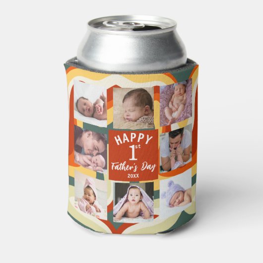 レトロハッピーファースト・ファースト・ファースト・デー8フォトコラージュ 缶クーラー (缶裏面)