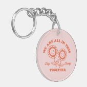 レトロハッピーフラワーグラフィック キーホルダー (正面左)