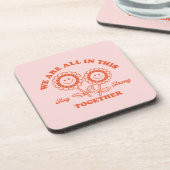 レトロハッピーフラワーグラフィック コースター (左側)