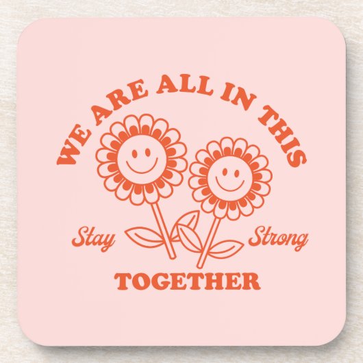 レトロハッピーフラワーグラフィック コースター (正面)