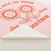 レトロハッピーフラワーグラフィック シェルパブランケット (3/4)