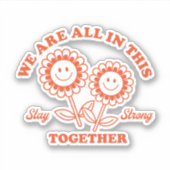 レトロハッピーフラワーグラフィック シール (正面)