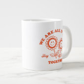 レトロハッピーフラワーグラフィック ジャンボコーヒーマグカップ (正面右)