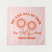 レトロハッピーフラワーグラフィック タペストリー (正面)