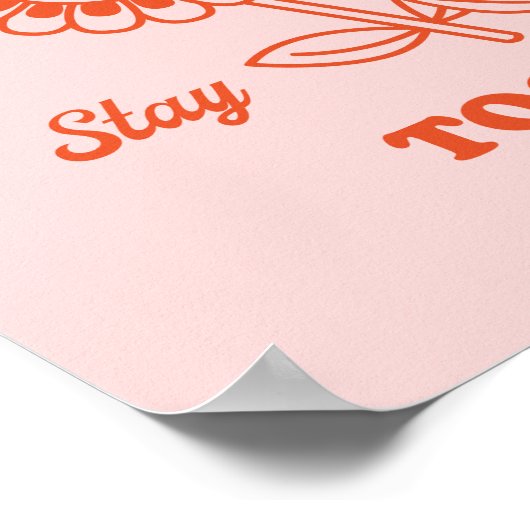 レトロハッピーフラワーグラフィック ポスター (角)