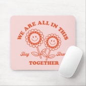 レトロハッピーフラワーグラフィック マウスパッド (マウス)