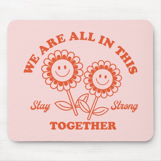 レトロハッピーフラワーグラフィック マウスパッド (正面)