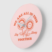 レトロハッピーフラワーグラフィック ラージ壁時計 (傾斜)