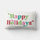 レトロハッピーホリデイズブライトホリデークリスマス ランバークッション (裏面)