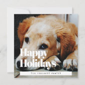 レトロハッピーホリデーズスクエアファミリーフォト シーズンカード (正面)