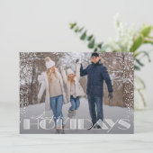 レトロハッピーホリデーズタイポグラフィクリスマスホリデー シーズンカード (スタンド正面)