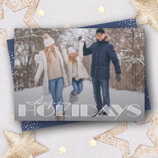 レトロハッピーホリデーズタイポグラフィクリスマスホリデー シーズンカード